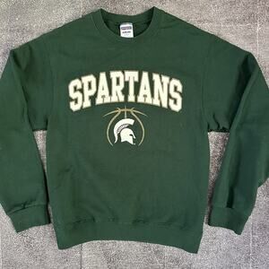Mens Vintage Y2K Michigan State MSU Spartans Basketball Crewneck Sweatshirt Sz S